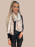 CREAM/BEIGE REVERSIBLE H SCARF