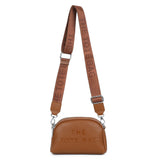 Double Zip Crossbody Bag: Brown