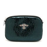 Genuine Leather Bag In Shimmery Emerald Green