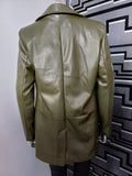 PU Green Leather Blazer