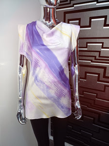 Purple Cowl Neck Top