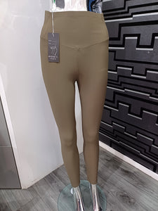 Khaki Ribbed Legging