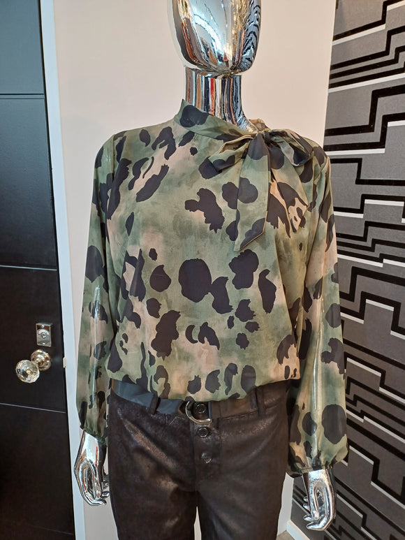 Leopard Print Blouse Green