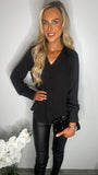 Sequins black blouse
