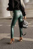 Khaki Green Pu Jean