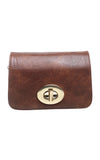 VINTAGE FLAP OVER CROSS BODY BAG: TAN