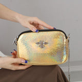 Genuine Leather Bag in shimmery Gold