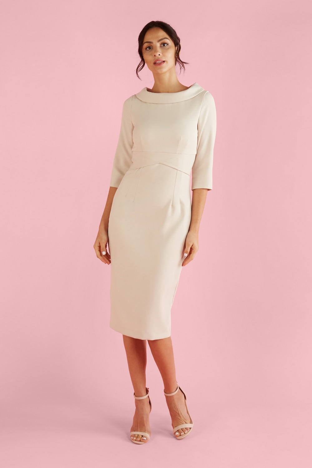 Champagne Kennedy Roll Collar Pencil Dress – L's Boutique Magherafelt