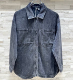 Black stonewash shacket