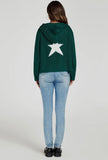Star Pattern Knitted Hoodie in Green