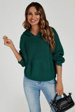 Star Pattern Knitted Hoodie in Green