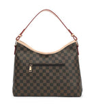 Brown Checked slouch Bag