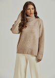 Beige High Neck Jumper
