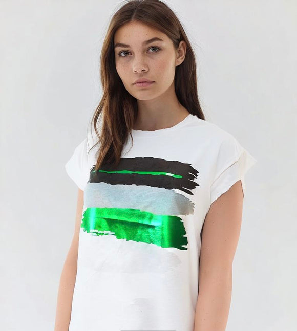 Colourblock Tee Green