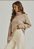 Beige High Neck Jumper