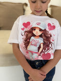White Pink girl T-Shirt
