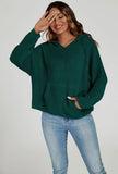 Star Pattern Knitted Hoodie in Green