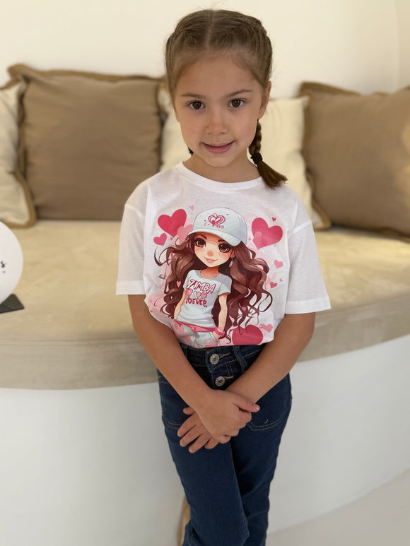 White Pink girl T-Shirt