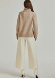 Beige High Neck Jumper