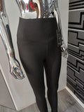 Black Ribbed Legging