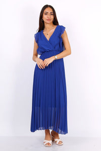 Blue Pleated Dress
