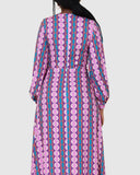 CLOSET LONDON PURPLE PRINT HIGH NECK DRESS