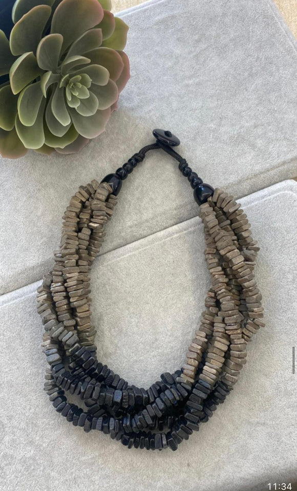 Two Tone Wrap Necklace