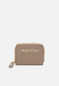 VALENTINO ECRU MINI ZIP AROUND WALLET