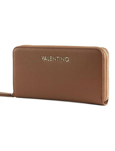 VALENTINO ZERO BROWN ZIP AROUND WALLET