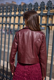 Casey Burgundy biker Jacket
