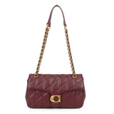 Quilted Chain Burgundy  Flap over Bag