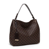Brown Checked tote bag
