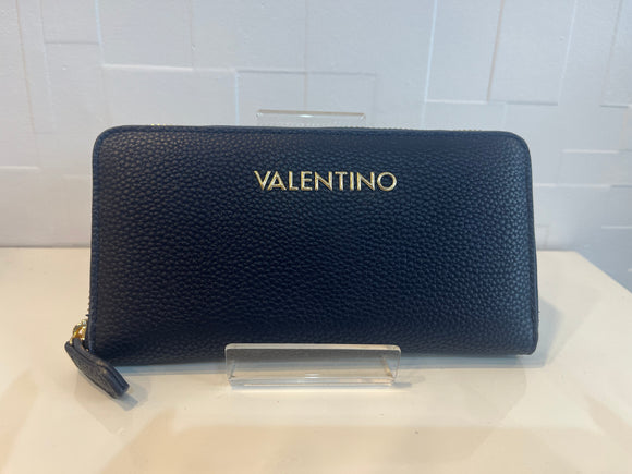 VALENTINO NAVY DAVINA ZIP AROUND WALLET