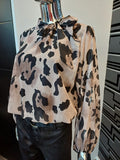 Leopard Print Blouse Beige