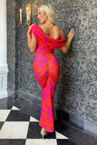 MERCURY MIDI DRESS IN ORANGE & FUCHSIA