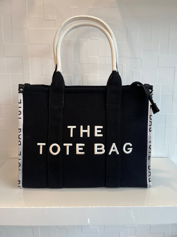 Black canvas Tote Bag
