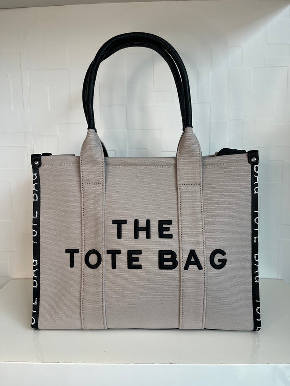 Beige canvas Tote Bag
