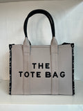 Beige canvas Tote Bag