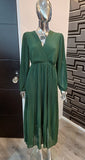 Forest Green Pleated Dress