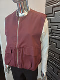 Burgundy Sleevless Zip Jacket