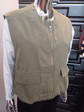 Khaki Sleevless Zip Jacket