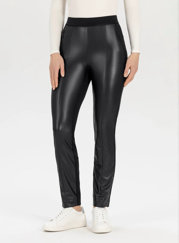 Imilia Stretch Trouser with Faux Leather