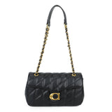 Quilted Chain Black Flap over Bag