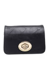 VINTAGE FLAP OVER CROSS BODY BAG: Black