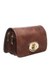 VINTAGE FLAP OVER CROSS BODY BAG: TAN