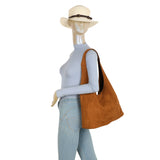 Coffee Soft Suede Slouch Bag Set