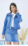 Pearl and Rhinestone Denim Jacket