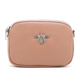 Crystal Bee Nude leather pouch