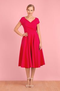 Raspberry Hourglass Swing Dress