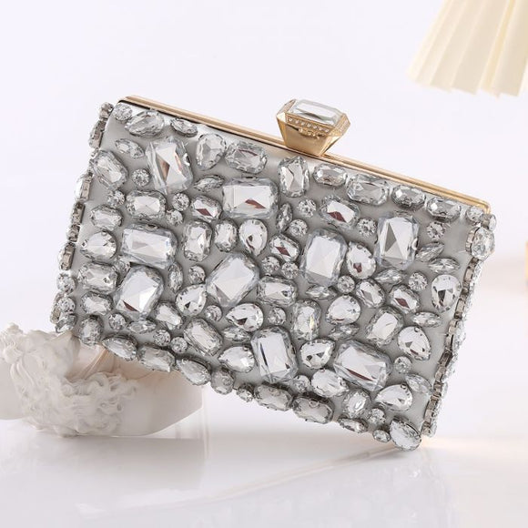 Silver Crystal evening bag